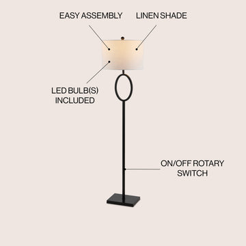 April 61" Metal LED Floor Lamp - JONATHAN Y